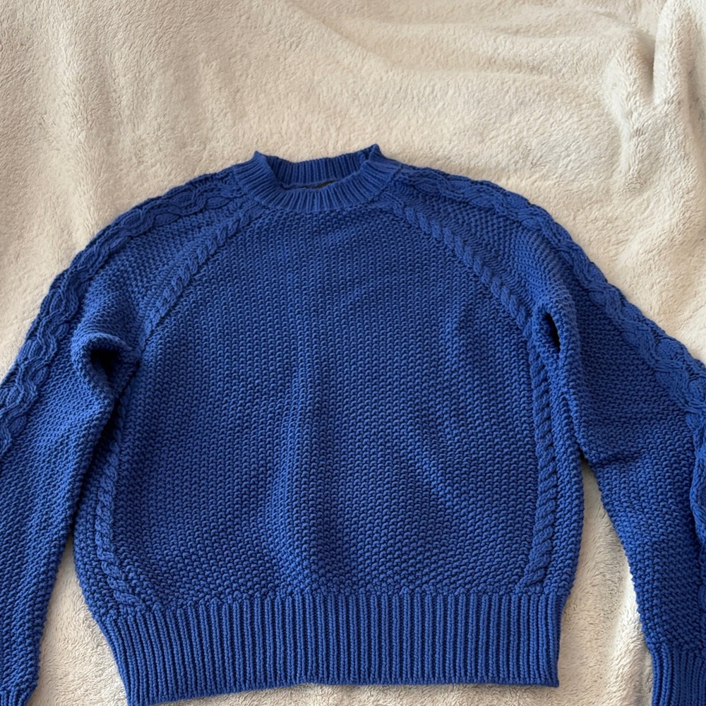 Ann Taylor Blue Cable Knit Sweater